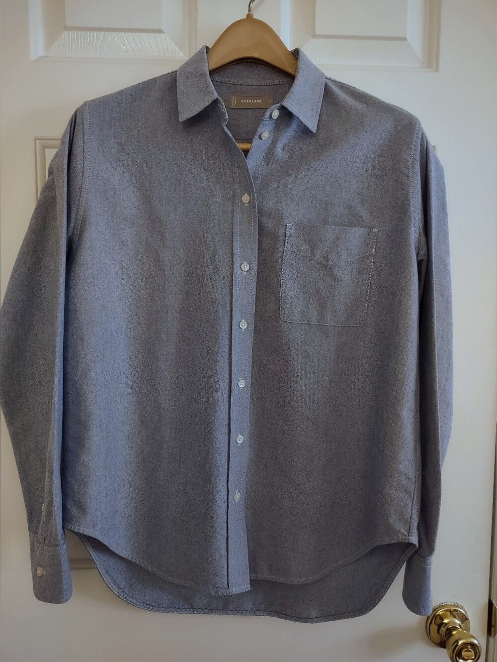 Everlane Light Blue Heathered Women's Button-down Oxford Shirt